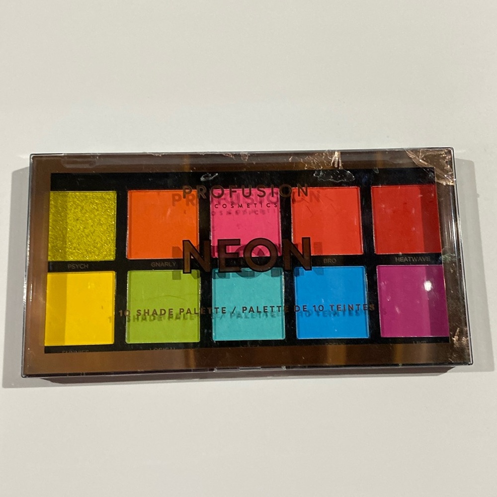 PROFUSION NEON Eyeshadow Palette Cosmetics 10 Shade multicolor 3.5 oz Makeup New